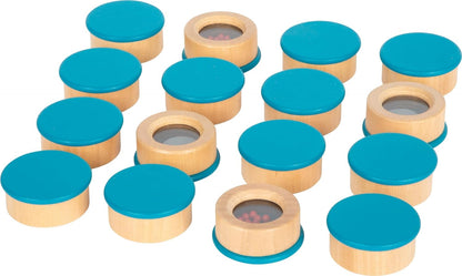 small foot Listening Memory, Kids' Acoustic Sensory Game, 16 Filled Wood containers, Ages 3+ Years, 12468
