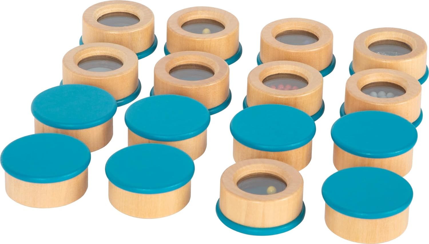 small foot Listening Memory, Kids' Acoustic Sensory Game, 16 Filled Wood containers, Ages 3+ Years, 12468
