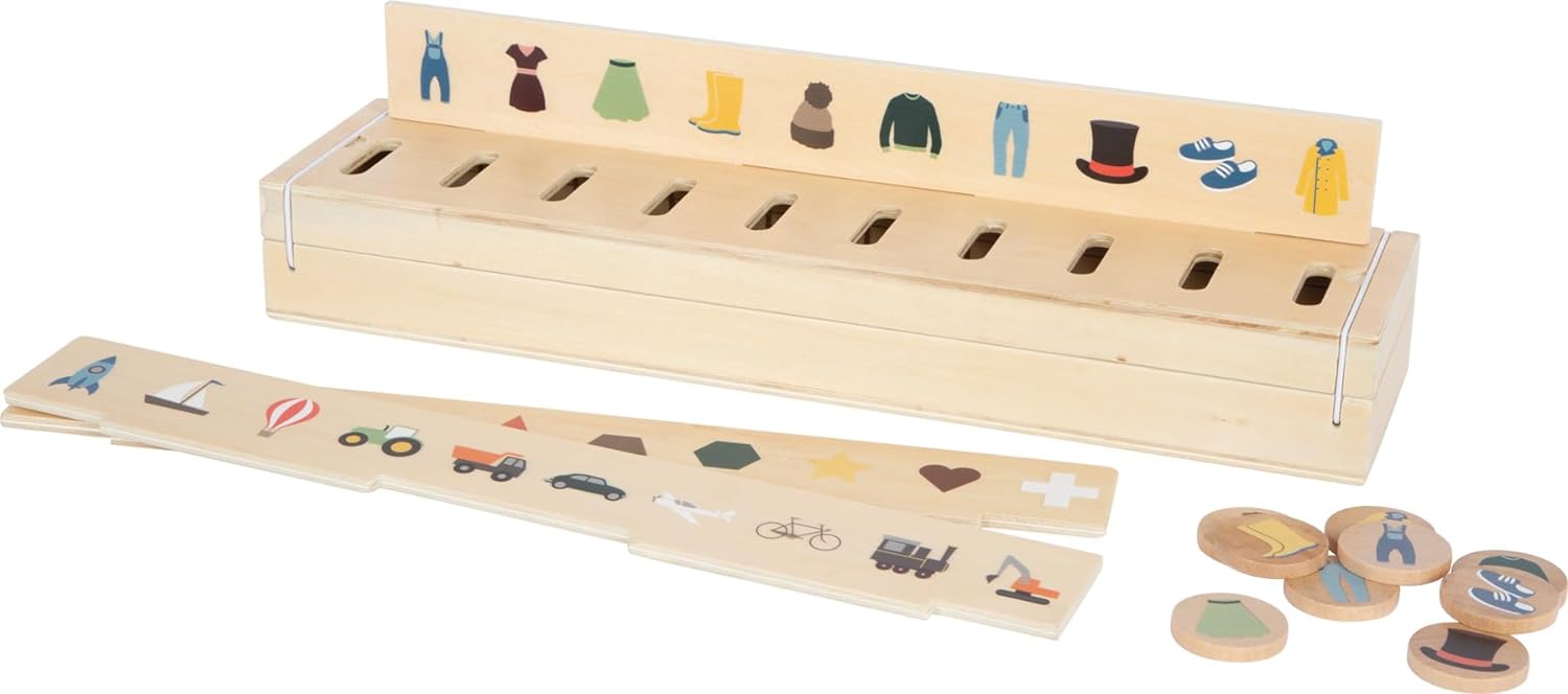 small foot Box, Wood, 60 Pictures for Sorting & discovering, for Kids Aged 3+ Years Old, 12469
