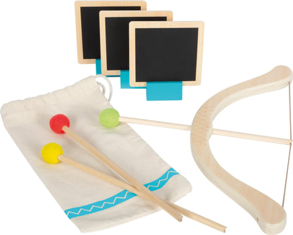 small foot Bow and Arrow Active, wood, archery set with 3 targets and bag, for kids aged 5+ years old, 12478
