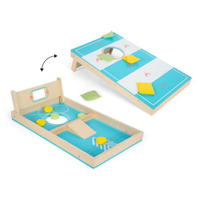small foot Cornhole und Sling Puck Spiel „Active“ aus Holz, 2-in1-Wurfspiel, Familienspiel für Kinder ab 5 Jahren, 12481