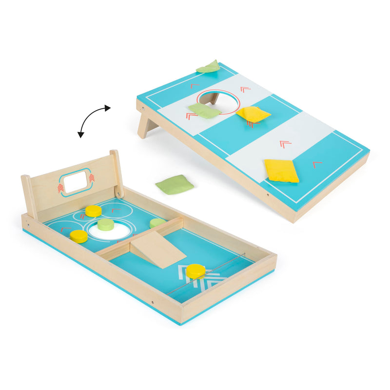 small foot Cornhole und Sling Puck Spiel „Active“ aus Holz, 2-in1-Wurfspiel, Familienspiel für Kinder ab 5 Jahren, 12481