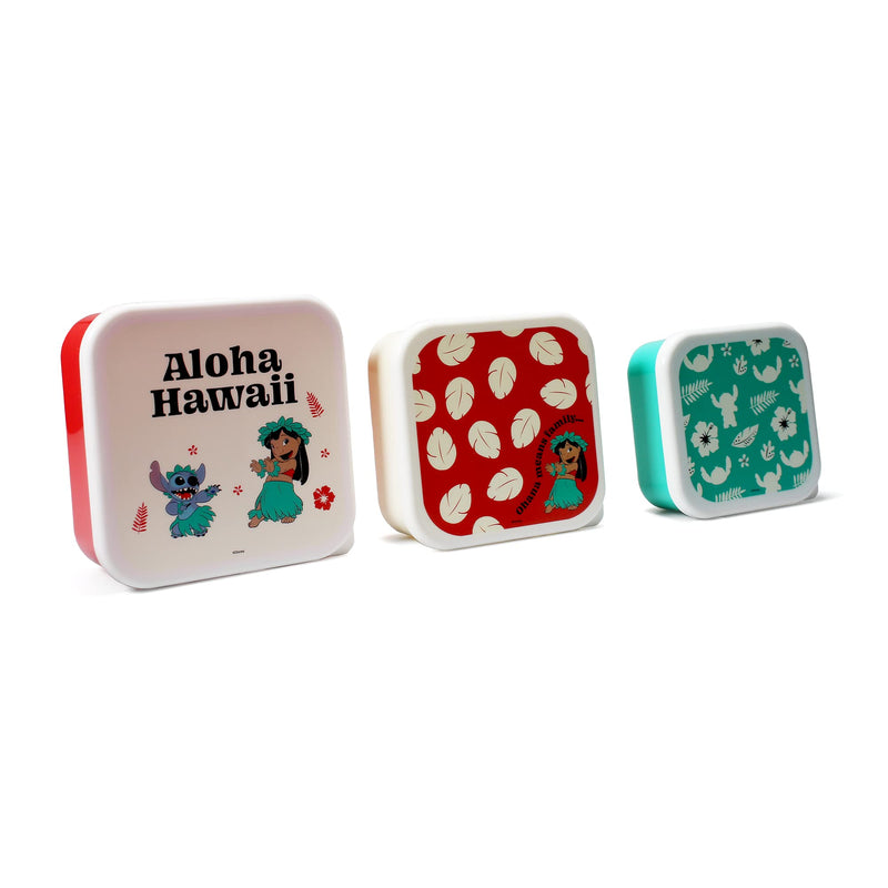 Disney Half Moon Bay Lilo and Stitch Lunch Box Set Of 3 | Stackable Lunch Box & Bento Lunch Box | Lilo and Stitch Gifts For Boys & Girls | Lilo and Stitch Merchandise Lilo and Stitch Gifts