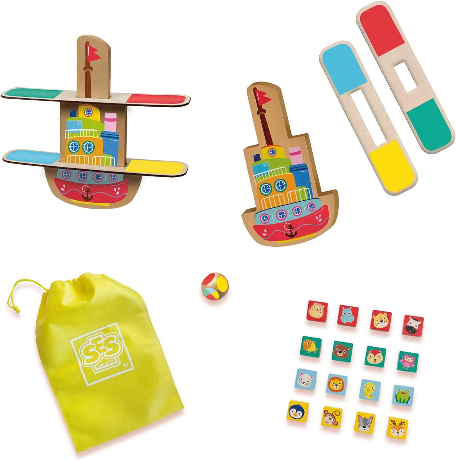 SES Creative 02309 Balancing Game Boat de Madera