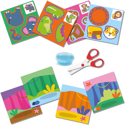SES Creative 14042 - I Learn to Cut and Paste, Safe Scissors, Complete Set for Young Children