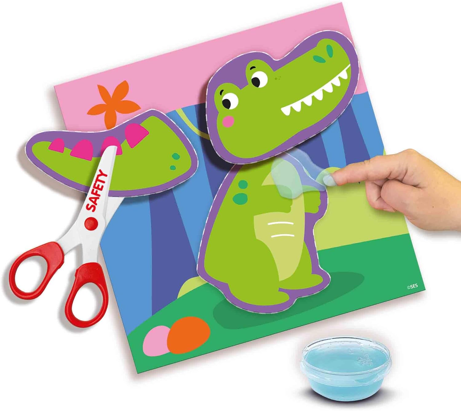 SES Creative 14042 - I Learn to Cut and Paste, Safe Scissors, Complete Set for Young Children