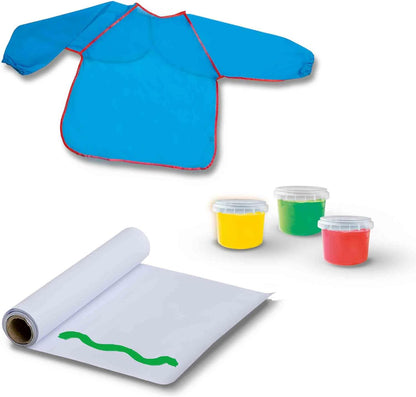 SES Creative 14449 My first-Mein erstes Fingerfarbenset mit Bastelschürze, diverse Farben, Mittel