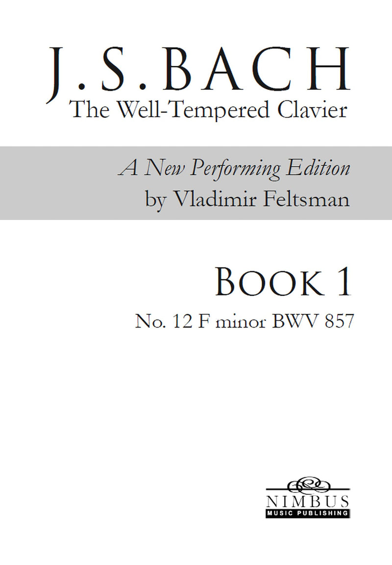 J.S. Bach: The Well-Tempered Clavier Book 1 - No. 12 F minor, BWV 857