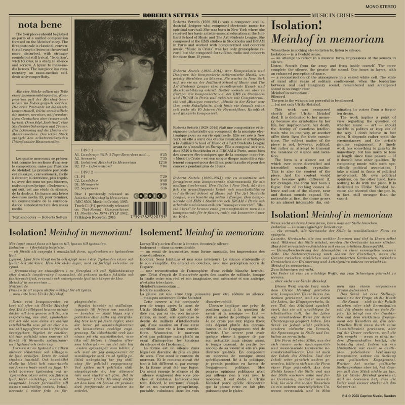 Roberta Settels: Music in Crisis