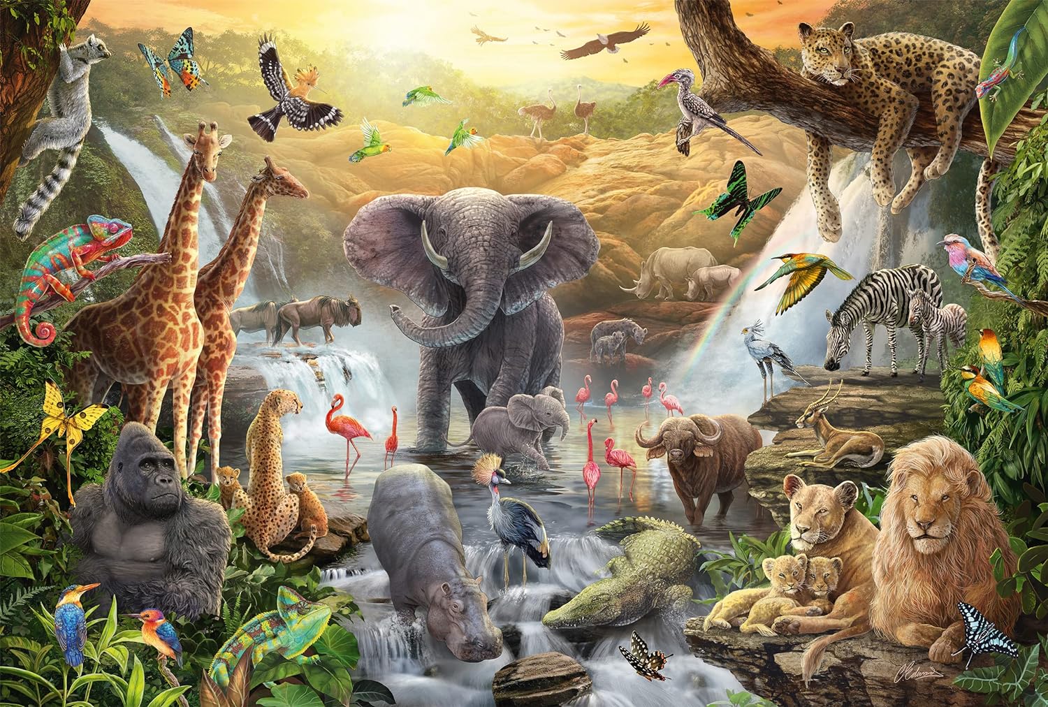 Puzzle 60 pièces : Animaux en Afrique