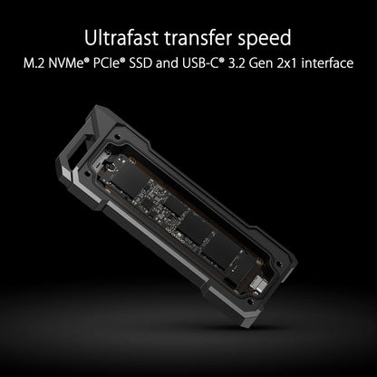 TUF Gaming AS1000- USB-C 3.2 Gen 2x1 portable SSD 1 TB with 10Gbps, MIL-STD-810H drop resistance, IP68 water and dust resistance, aluminium alloy chassis with a thermal pad, PS5 and Xbox support TUF Gaming AS 1000 TB SSD