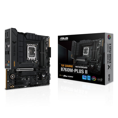 ASUS TUF Gaming B760M-PLUS II Intel B760 LGA 1700 mATX Motherboard (PCIe 5.0, M.2 4.0, DDR5, 2.5Gb Ethernet, DP, HDMI, SATA 6Gbps, USB Type-C, Thunderbolt (USB4), Aura Sync