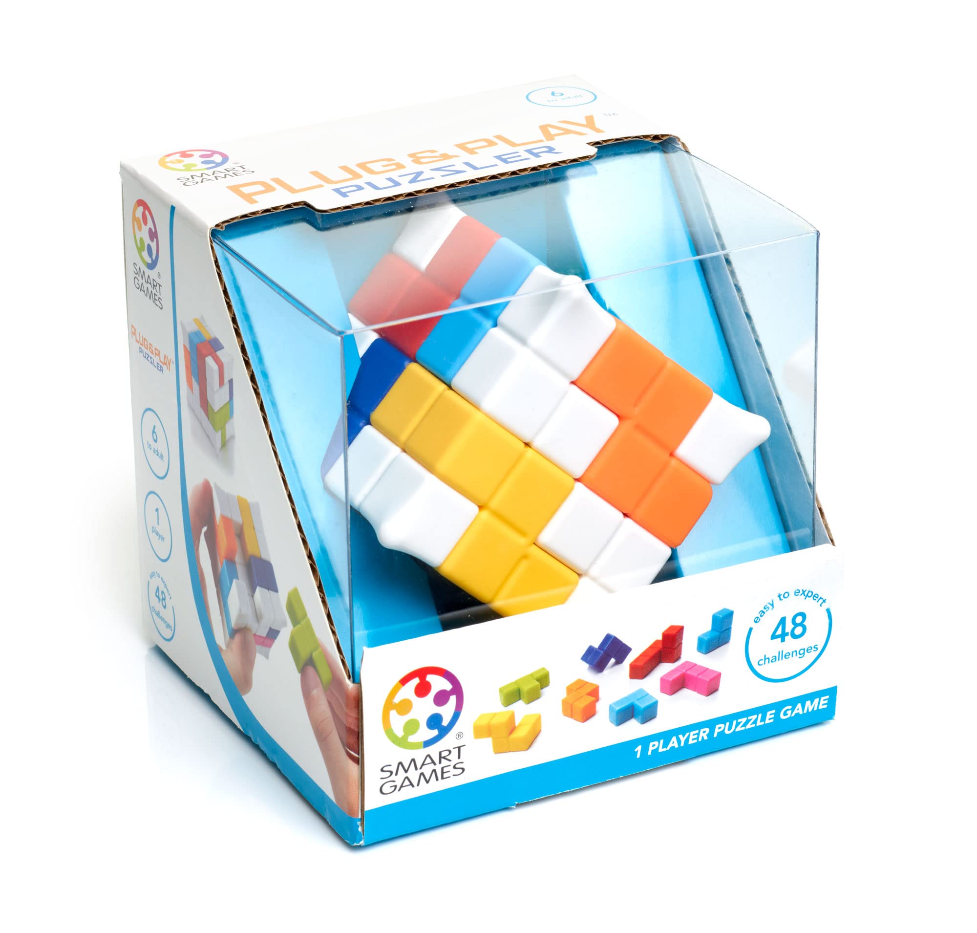 Smart Games - Plug & Play Puzzler, 1 Player Puzzle Game with 48 Challenges, 6+ Years