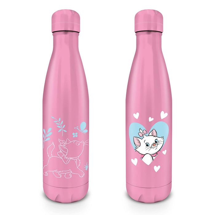 Disney The Aristocats Metal Drinks Bottle (Marie with Hearts Design) 19oz / 540ml Water Bottle - Official Merchandise