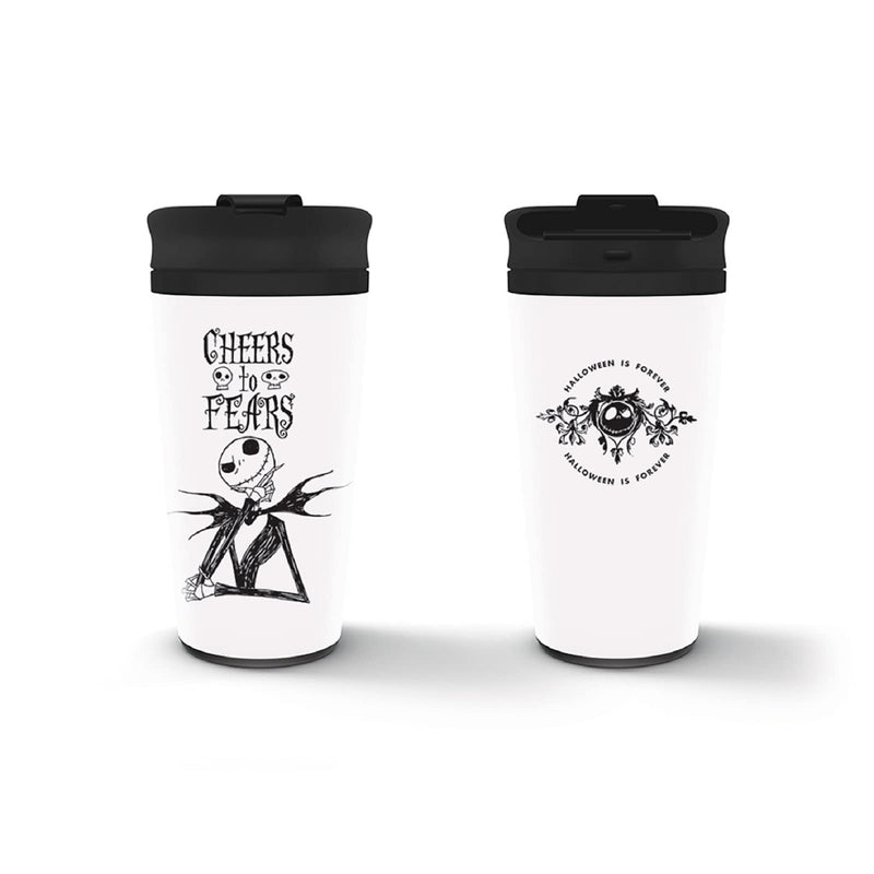Pyramid Europe Nightmare Before Christmas Thermobecher aus Metall (CHEERS TO FEARS Design) 450ml Kaffee-Reisebecher - Offizielles Lizenzprodukt