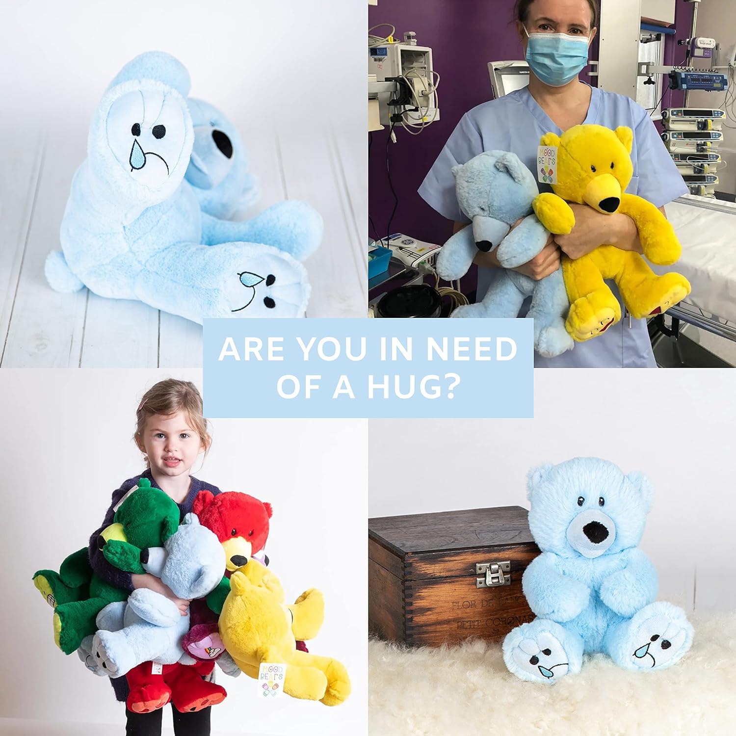 Mood Bears | Sad Teddy Bears for All Ages | Soft Plush Stuffed Animal Toy | Cuddly Teddy Bear for Babies