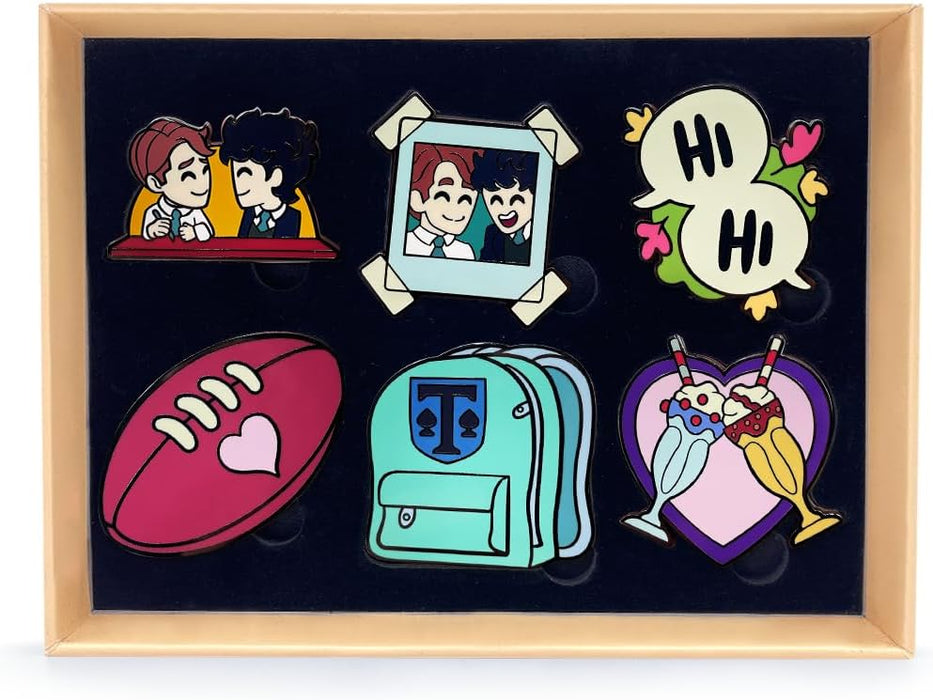 Youtooz Heartstopper Pin Set, Official Licensed Heartstopper Pins, Collectors Box Includes 6 Pins By Youtooz Heartstopper Collection, S, Enamel, no gemstone