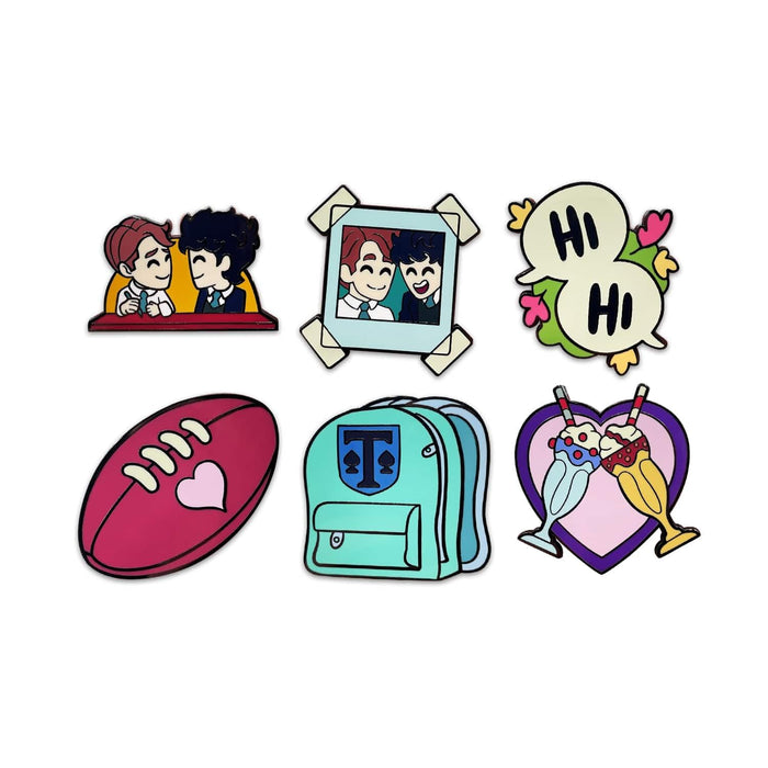 Youtooz Heartstopper Pin Set, Official Licensed Heartstopper Pins, Collectors Box Includes 6 Pins By Youtooz Heartstopper Collection, S, Enamel, no gemstone
