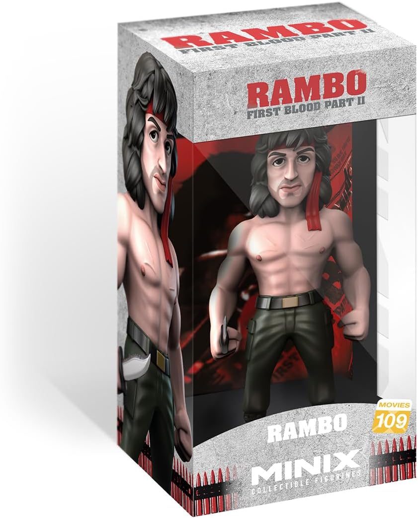 Bandai Minix Rambo with Bandana Model | Collectable Rambo Figure From the Rambo Films | Bandai Minix Rambo Toys Range | Collect Your Favourite Rambo Figures From The Movies | Rambo Movie Merchandise