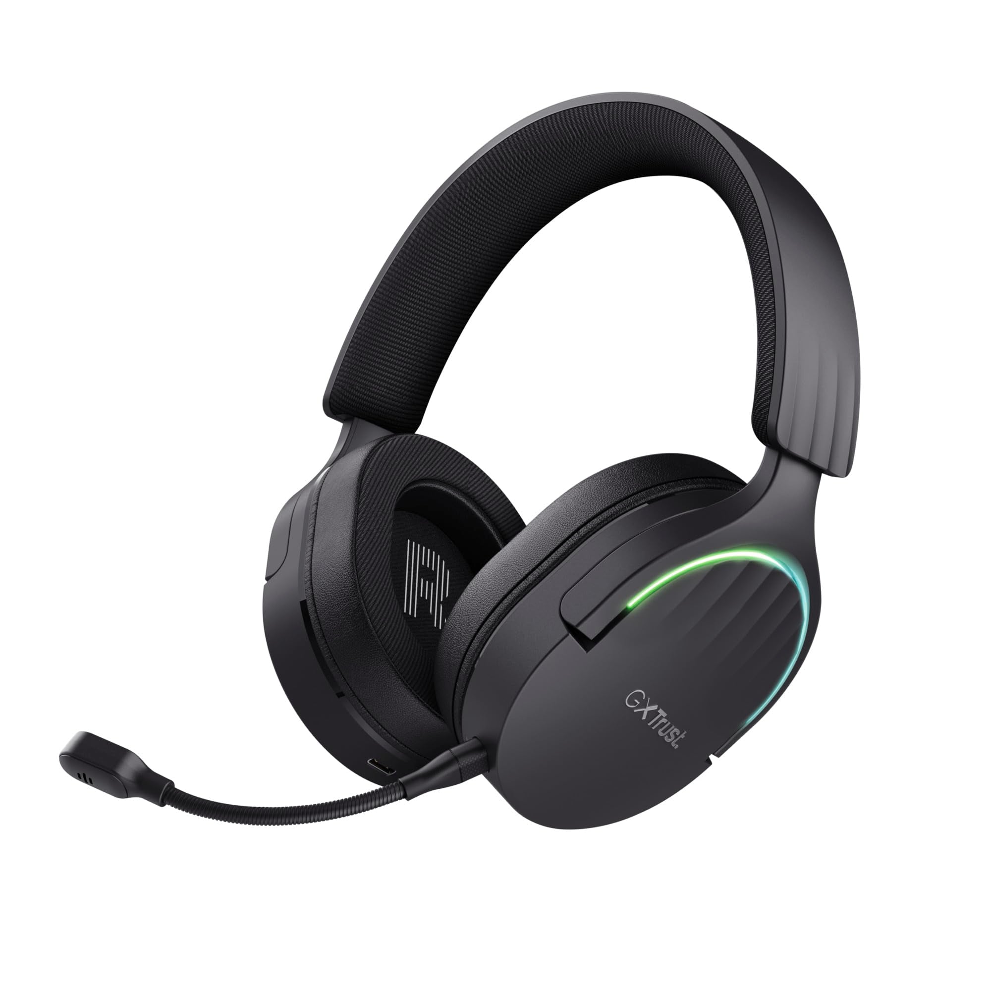 Trust Gaming GXT 491 Fayzo Wireless Gaming Headset Bluetooth + 2.4 GHz Dual Connection, 7.1 Surround Sound, 22hr Battery, RGB Over Ear Wireless Headphones with Microphone PC PS5 PS4 Switch - Black Dua
