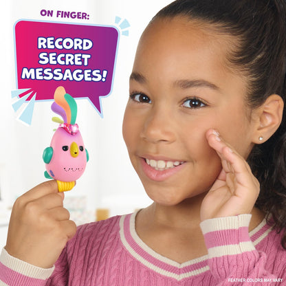 Fingerlings Sweet Tweets Interactive Bird - Registra & Riproduci messaggi segreti, include oltre 40 suoni e reazioni - Lionel (blu