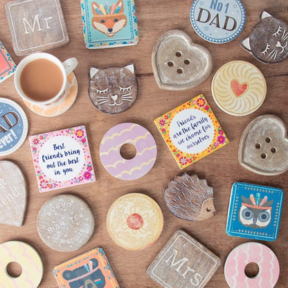 Sass & Belle Wooden Brown Fox Coasters - Set of 6