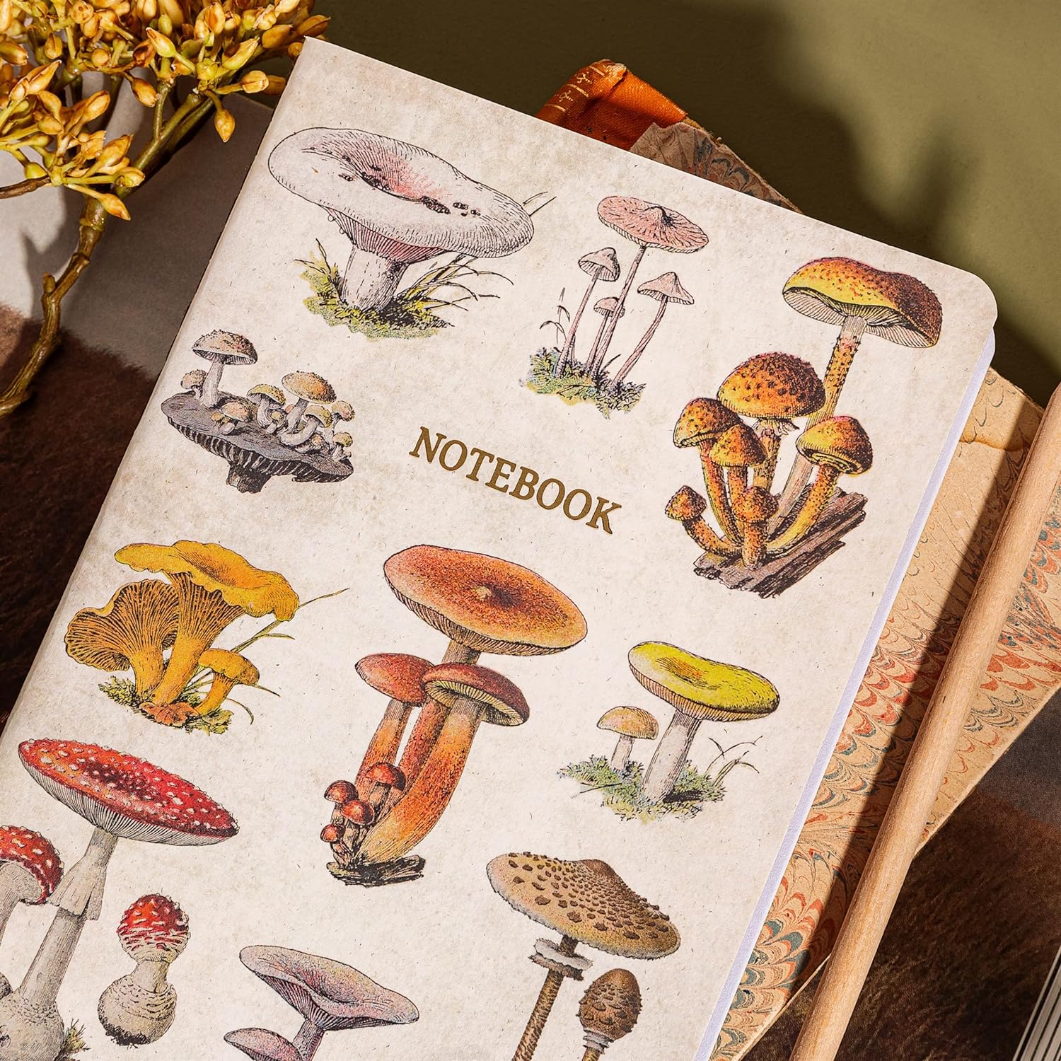 Sass & Belle Vintage Mushrooms A5 Notebook