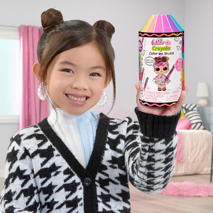 L.O.L. Surprise! Loves CRAYOLA - Colour Me Studio with Collectible Tot - Over 30 Surprises including Doll, Paper Dresses and 4 Crayons - Art Studio Playset in Crayon Capsule Packaging - For Ages 3+