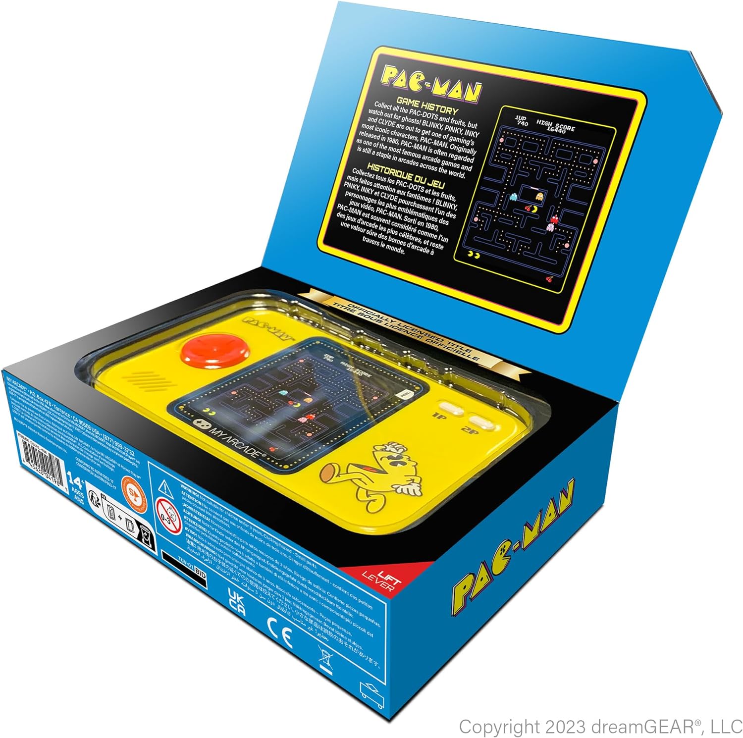 My Arcade DGUNL-4198 PAC-MAN Pocket Player Pro Handheld Portable Gaming System PacMan