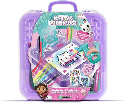 Canal Toys 110241 La Casa Muñecas Gabby-Maletín de actividades con Spray electrónico, plantillas y rotuladores Dollhouse-Activity Case with Electronic, Stencils and Markers, Violet