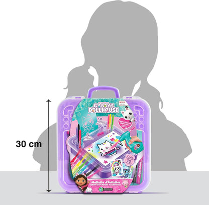 Canal Toys 110241 La Casa Muñecas Gabby-Maletín de actividades con Spray electrónico, plantillas y rotuladores Dollhouse-Activity Case with Electronic, Stencils and Markers, Violet