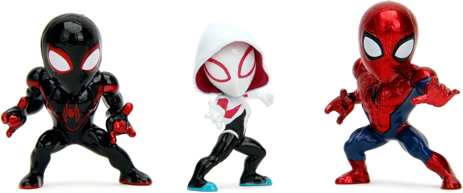 Jada 253220005 Miles Morales Ghost Spiderman Metal Figures 7 cm 3 Assorted Display Modern
