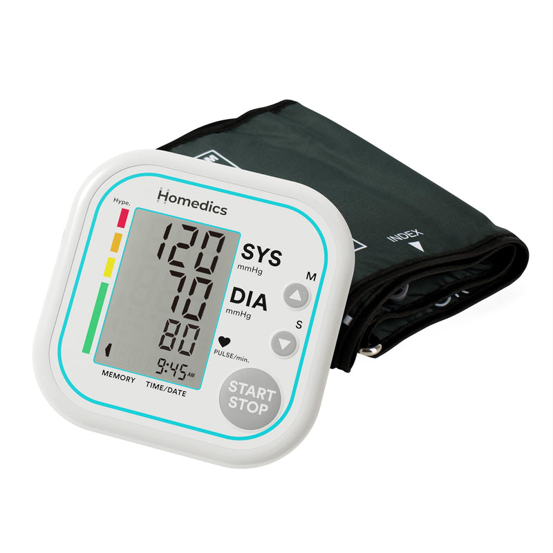 Homedics Automatic Arm Blood Pressure Monitor - Electric Heart-Rate Monitor for Home Use with Large Display and Adjustable Cuff, Irregular Heartbeat Detection - Health Diagnostics & Medical Supplies