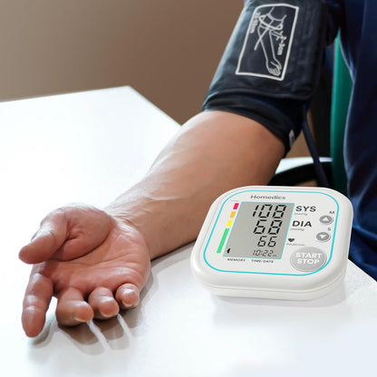 Homedics Automatic Arm Blood Pressure Monitor - Electric Heart-Rate Monitor for Home Use with Large Display and Adjustable Cuff, Irregular Heartbeat Detection - Health Diagnostics & Medical Supplies