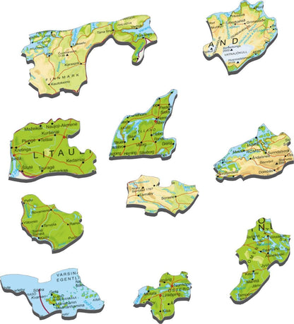 Larsen K3 The Nordics and the Baltics, Multilingual (Norwegian/Danish/Swedish) Edition, 75 Piece Boxless Tray & Frame Jigsaw Puzzle