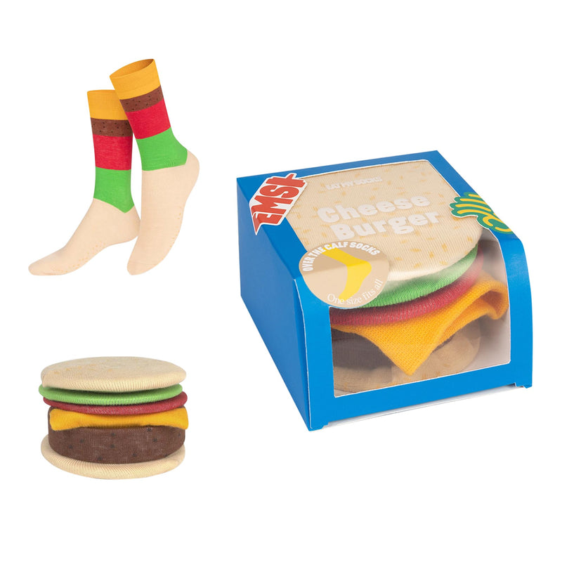 Eat My Socks Novelty Socks | Funny Socks | Novelty Gifts & Funny Gifts For Friends | Novelty Socks For Men & Novelty Gifts For Women | Mens Novelty Socks & Funny Socks Women | Cheese Burger Socks