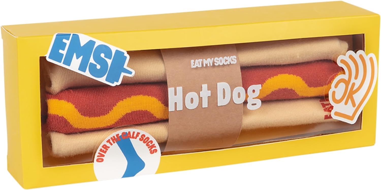Eat My Socks Novelty Socks | Funny Socks | Novelty Gifts & Funny Gifts For Friends | Novelty Socks For Men & Novelty Gifts For Women | Mens Novelty Socks & Funny Socks Women | Hot Dog Socks