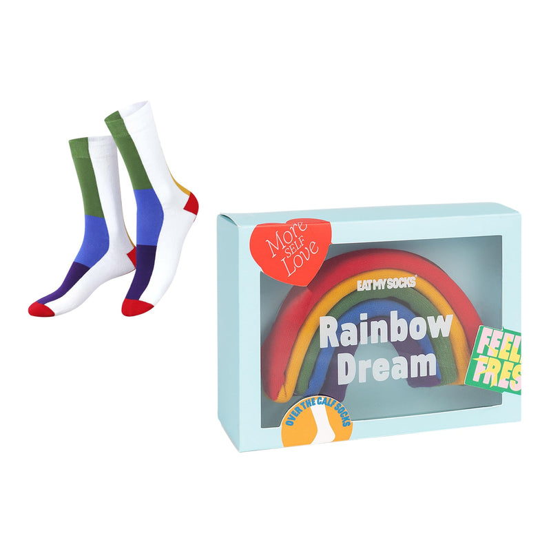 Eat My Socks Originele en grappige sokken, regenboogdesign, hoge sokken, comfort en duurzaamheid, voor dames en heren, maat 36 tot 45-1 paar, Meerkleurig, 36-45 Alto