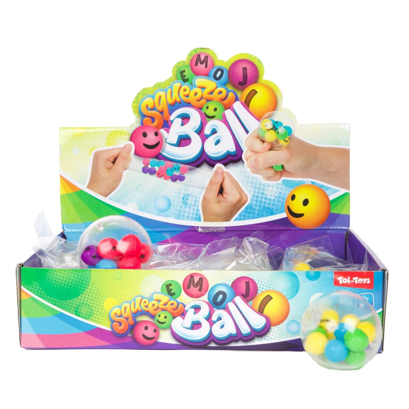 Toi-Toys - Fun Knijpbal Gevuld met Lachtgezicht Balletjes