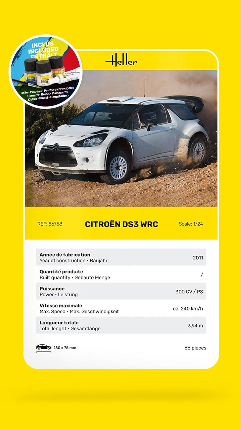 Heller - 1/24 STARTER KIT CITROEN DS3 WRC (6/23) *