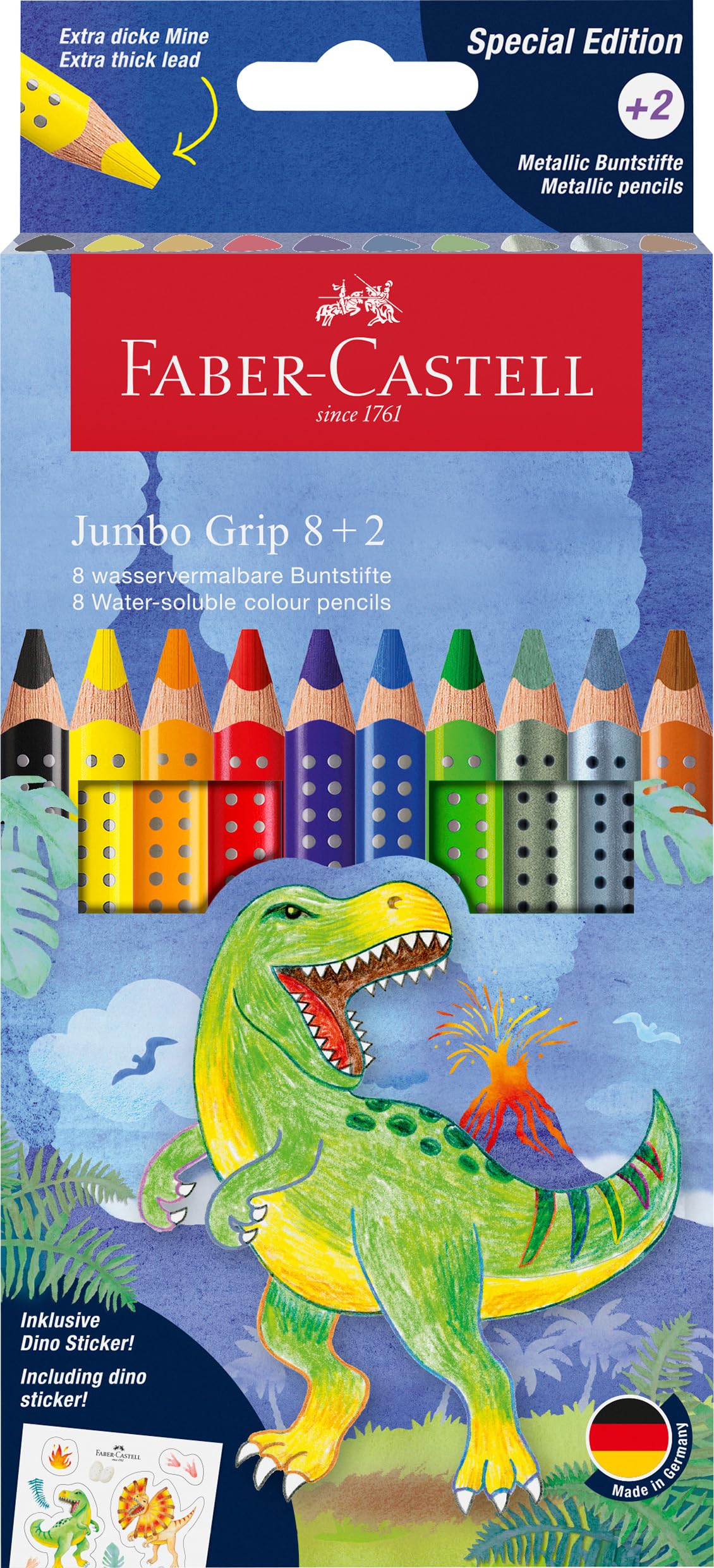 Faber-Castell Colour Pencil Jumbo Grip 8+2 pcs box
