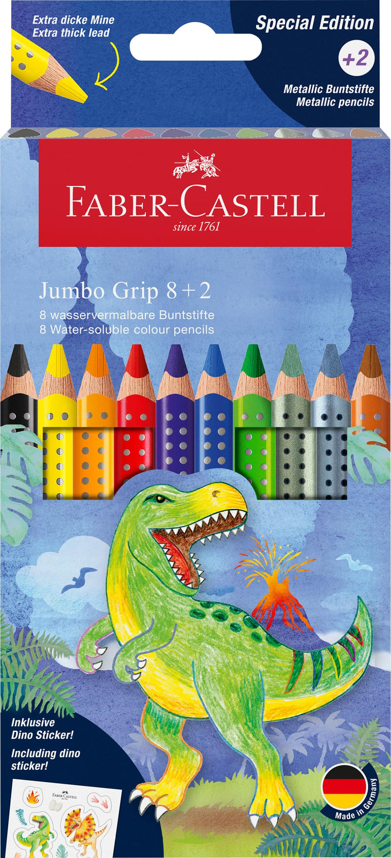 Faber-Castell Colour Pencil Jumbo Grip 8+2 pcs box