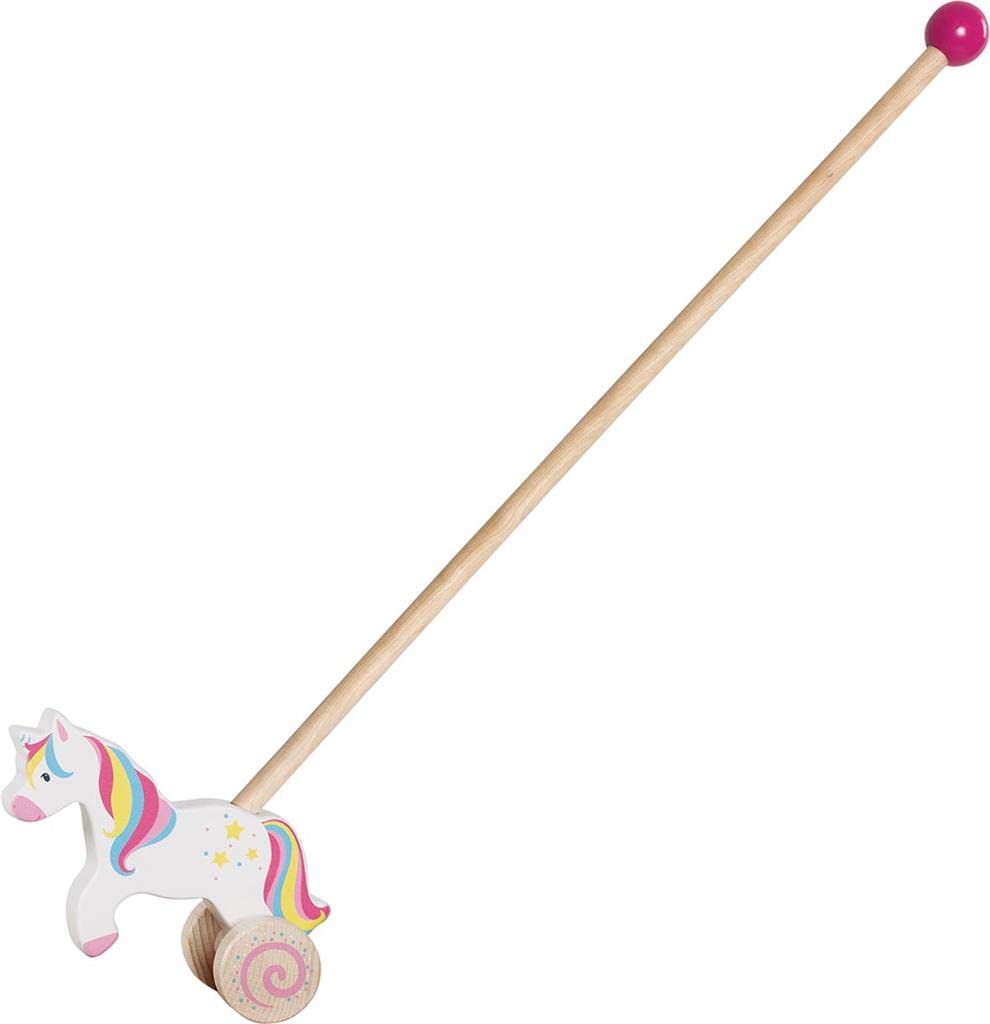GOKI- Unicornio para Empujar No Aplica Juegos de acción y Reflejos, Multicolor, único (54869