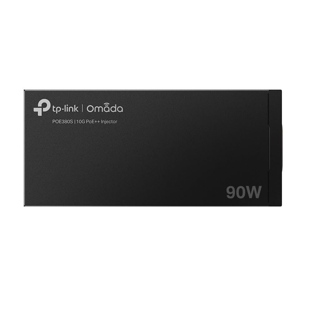 TP-Link Omada PoE380S 10G PoE++ Ethernet Injector Power Up to 90W Plug & Play Durable Metal Housing Wall or Desktop Mount
