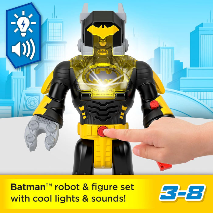 Fisher-Price Imaginext DC Super Friends Figura de Batman con Exotraje, con Luces, Sonidos y Accesorios, Juguete +3 años (HYG31