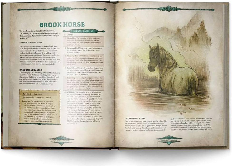 Dragonbane: Bestiary - Hardcover RPG Supplement Book, Information for 63 Fantasy Creatures & Monsters, Full-Color Illustration