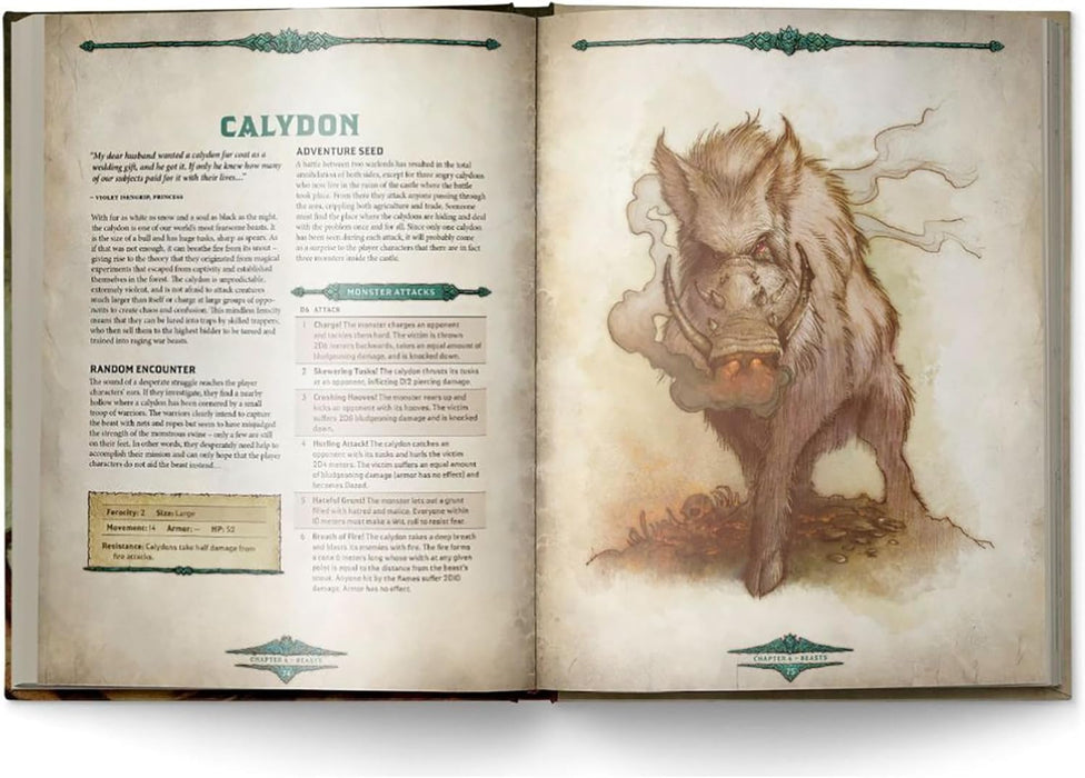 Dragonbane: Bestiary - Hardcover RPG Supplement Book, Information for 63 Fantasy Creatures & Monsters, Full-Color Illustration