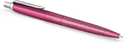 PARKER Jotter Bolígrafo | Edición Especial | Tokyo Rosa con detalles cromados | Tinta Azul | Estuche de Regalo