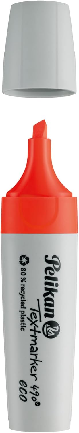 Pelikan 823388 Highlighter 490 Eco Neon Red Pack of 10 in Folding Box Pack of 10 Neon Red