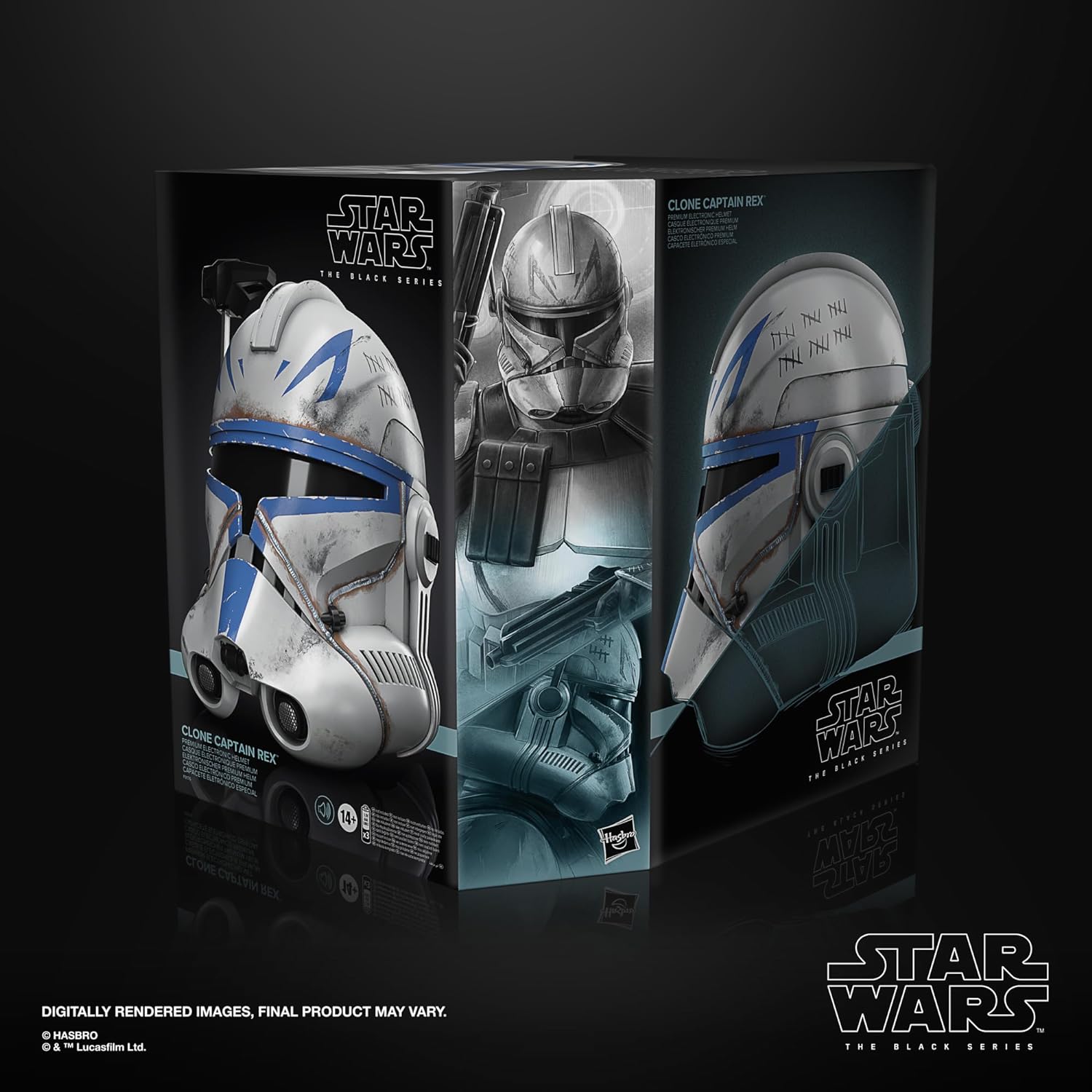 Star Wars The Black Series Clone Captain Rex Premium Electronic Helmet, Star Wars: Ahsoka Adult Roleplay Item